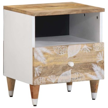 vidaXL Κομοδίνο 40x33x46cm από Μασίφ Ξύλο Μάνγκο 1 τεμ.