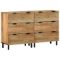 vidaXL Sideboards 2 τεμ. καφέ 60x33x75cm μασίφ ξύλο Mango