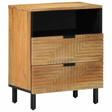 vidaXL Κομοδίνο καφέ 50x33x60cm μασίφ ξύλο Mango 1 τεμ.