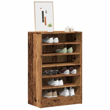 vidaXL Παπουτσοθήκη Όψη Παλαιού Ξύλου 60x35x92cm Επεξεργασμένο Ξύλο