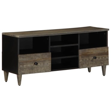 vidaXL Έπιπλο Τηλεόρασης Μαύρο 100x33x46cm από Μασίφ Ξύλο Μάνγκο