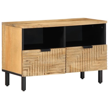 vidaXL Ντουλάπι τηλεόρασης καφέ 70x33x46cm μασίφ ξύλο Mango 1 τεμ.