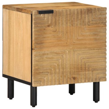 vidaXL Κομοδίνο καφέ 40x33x46cm από μασίφ ξύλο Mango 1 τεμ.