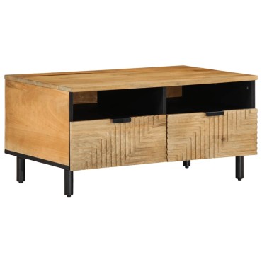 vidaXL Τραπεζάκι σαλονιού καφέ 80x54x40cm μασίφ ξύλο Mango 1 τεμ.