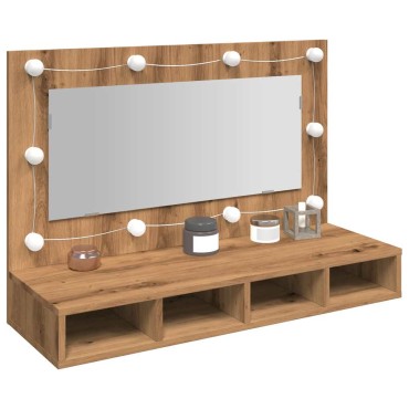 vidaXL Ντουλάπι καθρέφτη με LED Artisan Oak 90x31,5x62cm 1 τεμ.