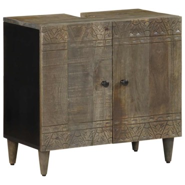 vidaXL Ντουλάπι Μπάνιου 62x33x58cm από Μασίφ Ξύλο Μάνγκο