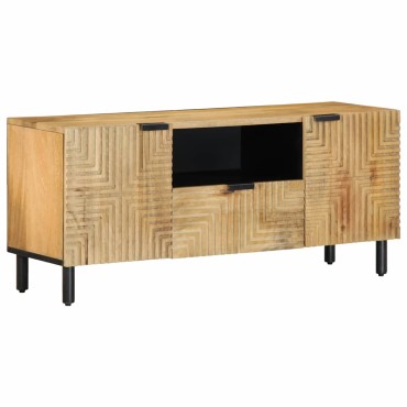 vidaXL Ντουλάπι τηλεόρασης καφέ 105x33x46cm από μασίφ ξύλο Mango 1 τεμ.