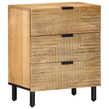 vidaXL Κομοδίνο καφέ 50x33x60cm μασίφ ξύλο Mango 1 τεμ.