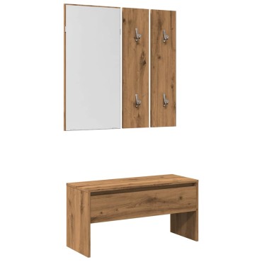 vidaXL σετ επίπλων διαδρόμου Artisan Oak Engineered Wood 80x30,5x40cm