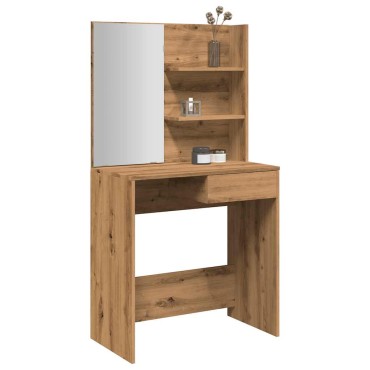 vidaXL Κομοδίνο με καθρέφτη Artisan Oak 74,5x40x141cm
