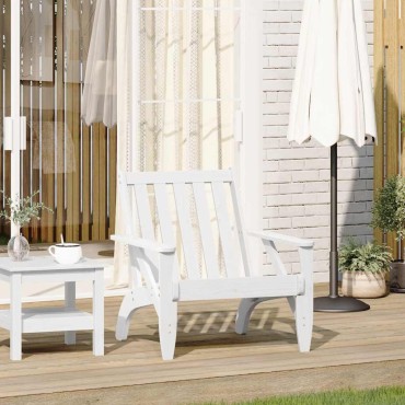 vidaXL Καρέκλα κήπου Adirondack Λευκό 75x77x77cm Στερεό ξύλο πεύκο 1 τεμ.