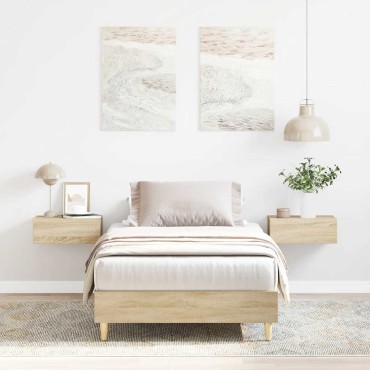 vidaXL Πλαίσιο κρεβατιού χωρίς στρώμα Sonoma Oak 100x200 cm