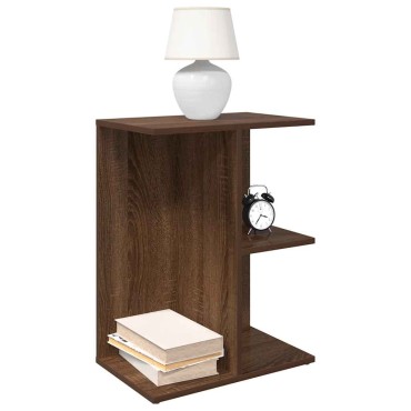 vidaXL Κομοδίνα 2 τεμ. Καφέ Δρυς 46,5x29x61cm από Επεξεργασμένο Ξύλο
