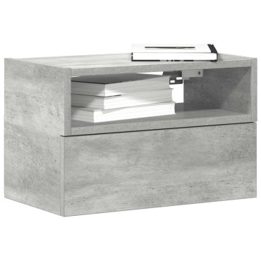 vidaXL Κομοδίνο Επιτοίχιο Γκρι Σκυροδέματος 45x26x28,5cm 1 τεμ.