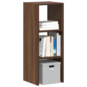 vidaXL Βιβλιοθήκη Στοιβαζόμενα Καφέ Δρυς 30x30x80cm Επεξ. Ξύλο 1 τεμ.