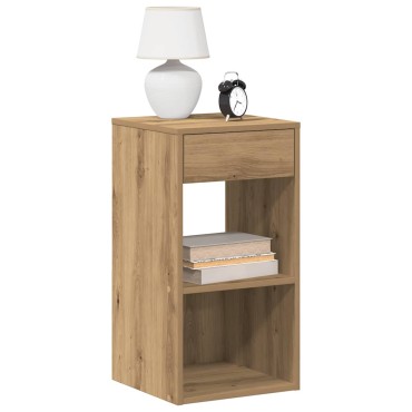 vidaXL Κομοδίνα με συρτάρι 2 τεμ. Αρτισιανή Δρυς 35x34x66,5cm