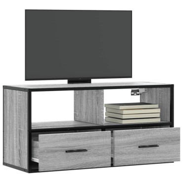 vidaXL Έπιπλο Τηλεόρασης Γκρι Sonoma 80x31x39,5cm Επεξ.Ξύλο/Μέταλλο