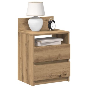 vidaXL Κομοδίνο με 2 συρτάρια Αρτισιανή Δρυς 40x33x60cm 1 τεμ.