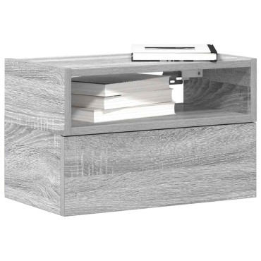 vidaXL Κομοδίνα Επιτοίχια 2 τεμ. Γκρι Sonoma 45x26x28,5cm