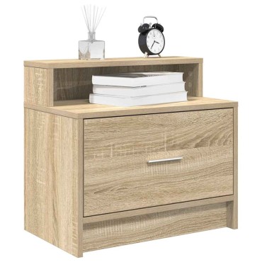 vidaXL Κομοδίνο με συρτάρι Sonoma Δρυς 51x31x47cm 1 τεμ.