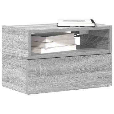 vidaXL Κομοδίνα Επιτοίχια Γκρι Sonoma 45x26x28,5cm 1 τεμ.