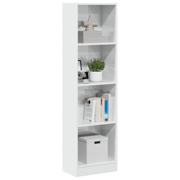 vidaXL Βιβλιοθήκη Γυαλιστερό Λευκό 40x24x143cm Επεξεργασμένο Ξύλο 1 τεμ.