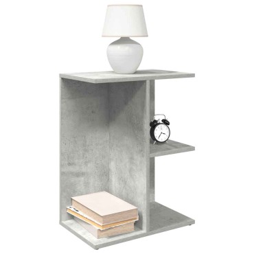 vidaXL Κομοδίνα 2 τεμ. Γκρι Σκυροδέματος 46,5x29x61cm από Επεξ. Ξύλο