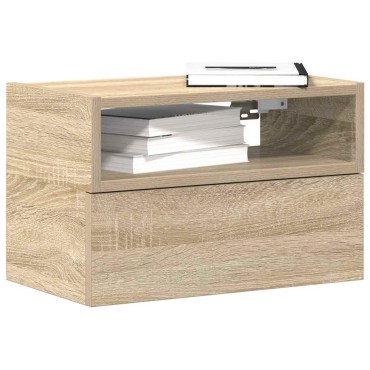 vidaXL Κομοδίνα Επιτοίχια 2 τεμ. Sonoma Δρυς 45x26x28,5cm