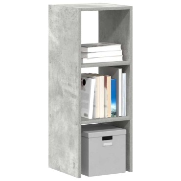 vidaXL Βιβλιοθήκη Στοιβαζόμενα Γκρι Σκυροδ. 30x30x80cm Επεξ. Ξύλο 1 τεμ.