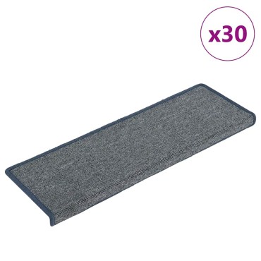 vidaXL Πατάκια Σκάλας 30 τεμ. Μωβ και Μπλε 65 x 21 x 4 εκ.