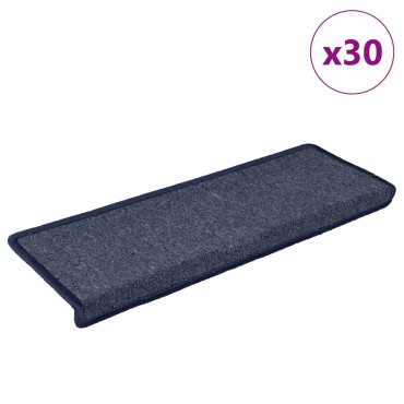 vidaXL Πατάκια Σκάλας 30 τεμ. Γκρι και Μπλε 65 x 21 x 4 εκ.
