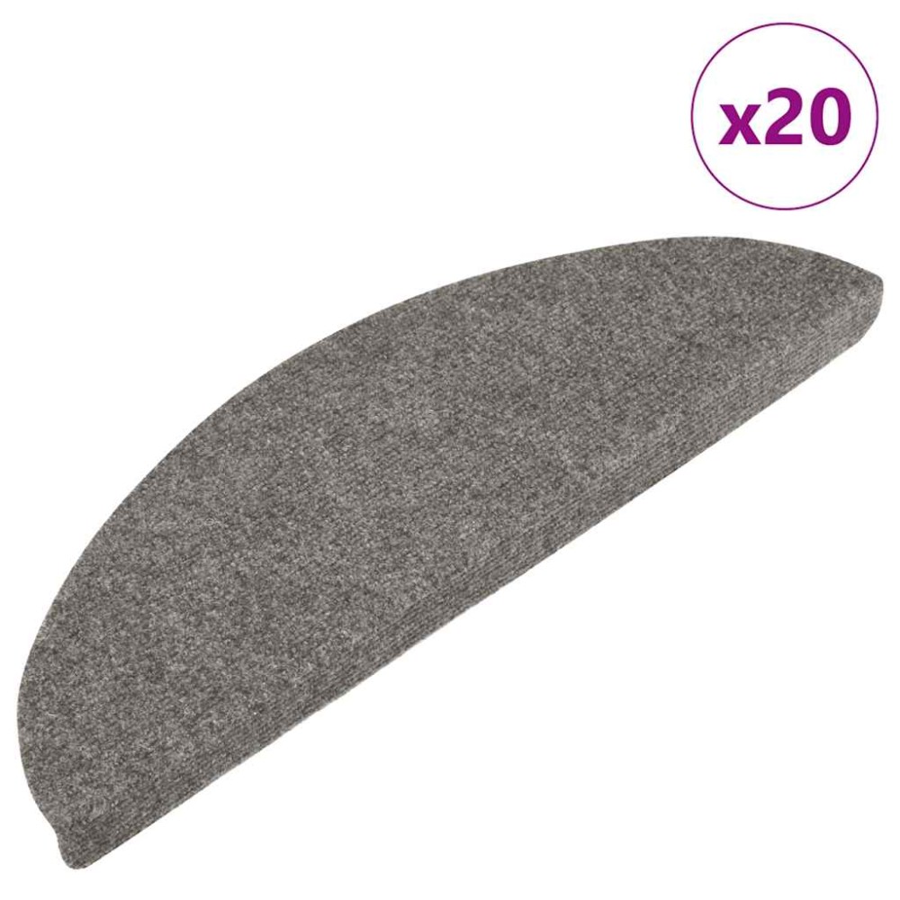 vidaXL Πατάκια Σκάλας Αυτοκόλλητα 20 τεμ. Γκρι 65 x 22,5 x 3,5 εκ.