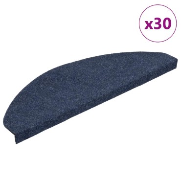 vidaXL Πατάκια Σκάλας Αυτοκόλλητα 30 τεμ. Μπλε 65x22,5x3,5 εκ.