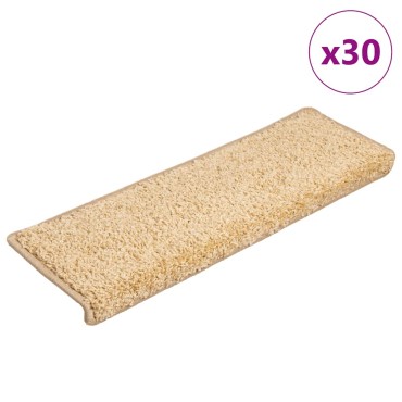 vidaXL Πατάκια Σκάλας 30 τεμ. Καφέ 65 x 21 x 4 εκ.