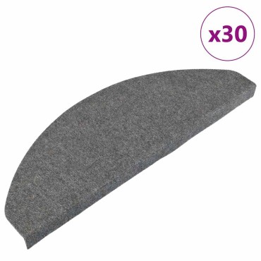 vidaXL Πατάκια Σκάλας Αυτοκόλλητα 30 τεμ. Γκρι 65 x 22,5 x 3,5 εκ.