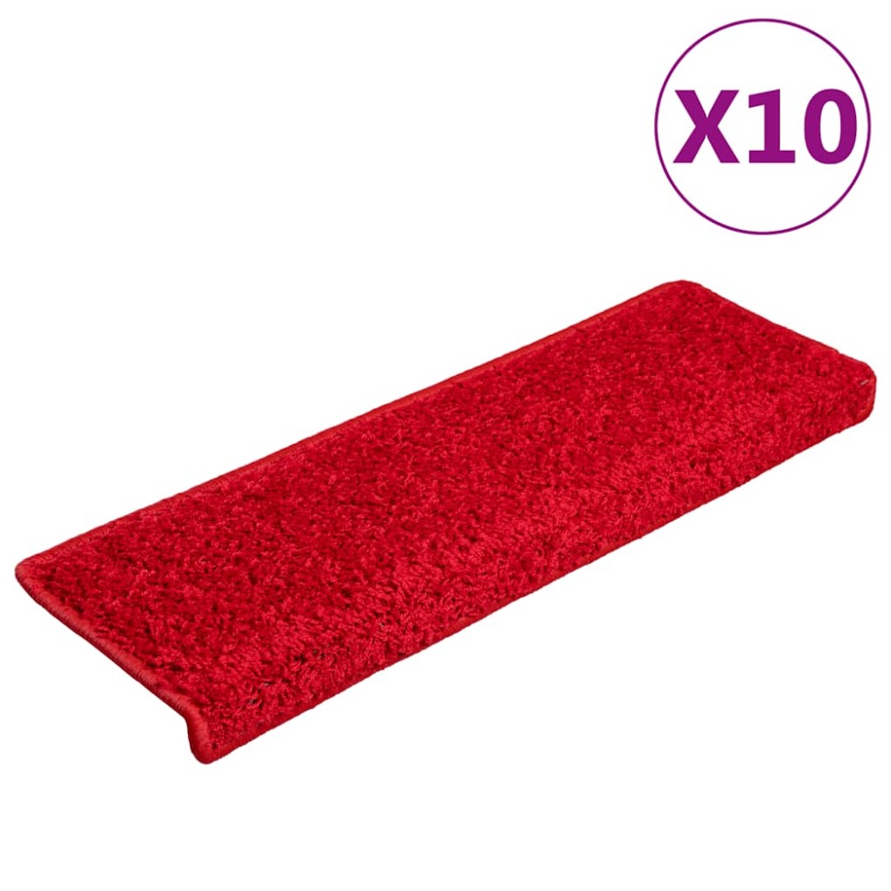 vidaXL Πατάκια Σκάλας 20 τεμ. Κόκκινα 65 x 21 x 4 εκ.