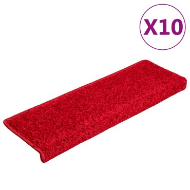 vidaXL Πατάκια Σκάλας 20 τεμ. Κόκκινα 65 x 21 x 4 εκ.