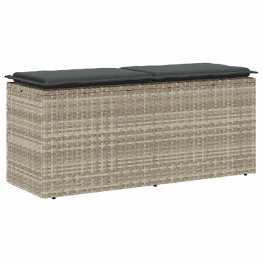 vidaXL Πάγκος κήπου με μαξιλάρι ανοιχτό γκρι 110x40x44cm