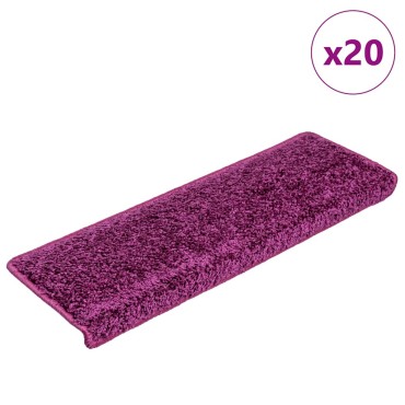vidaXL Πατάκια Σκάλας 20 τεμ. Βιολετί 65 x 21 x 4 εκ.
