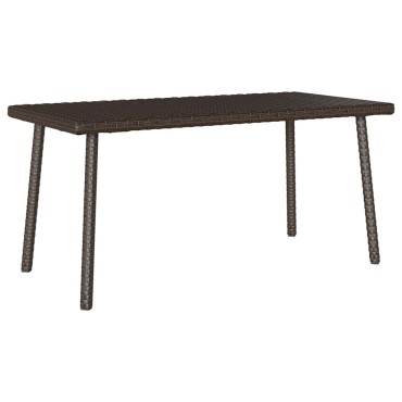 vidaXL Κήπος Τραπέζι καφέ ορθογώνιο καφέ 80x40x37cm Poly Rattan 1 τεμ.