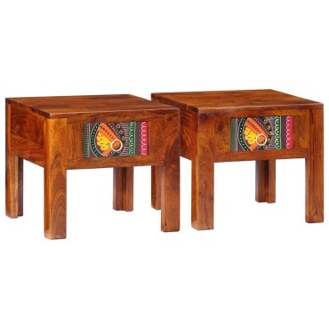 vidaXL Κομοδίνο 2 τεμ. 40x40x36cm μασίφ ξύλο ακακίας