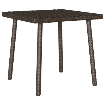 vidaXL Κήπος Τραπέζι καφέ ορθογώνιο καφέ 40x40x37cm Poly Rattan 1 τεμ.