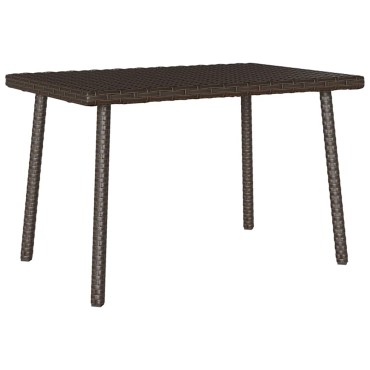 vidaXL Κήπος Τραπέζι καφέ ορθογώνιο καφέ 60x40x37cm Poly Rattan 1 τεμ.
