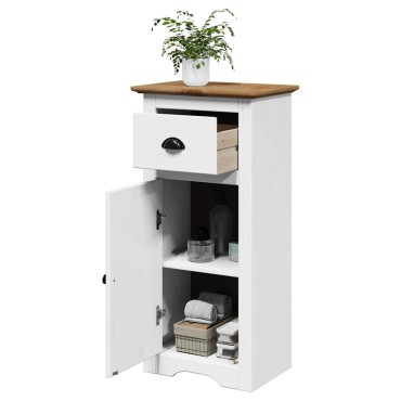 vidaXL Ντουλάπι μπάνιου BODO Λευκό και καφέ 44x30x90cm