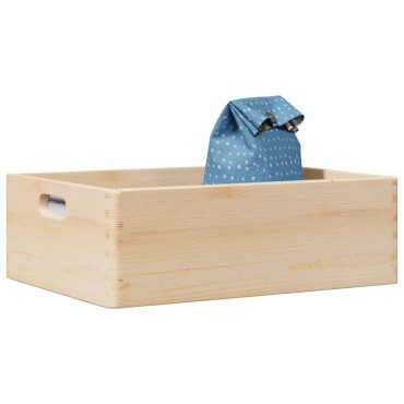 vidaXL Ξύλινο κουτί με λαβές 40x30x13 cm από μασίφ ξύλο πεύκο