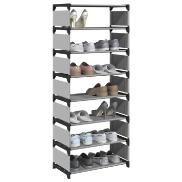 vidaXL Ράφι παπουτσιών 8-βαθμίδων γκρι 54x28x124cm μη υφασμένο ύφασμα