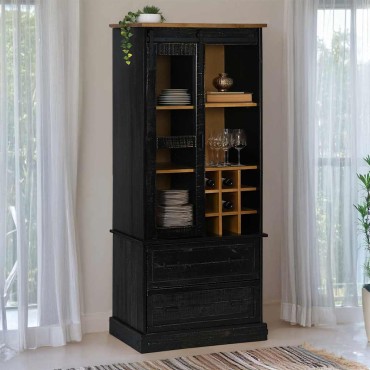 vidaXL Ντουλάπι κρασιού HALDEN με ράφια κρασιού 80x40x170cm 1 τεμ.