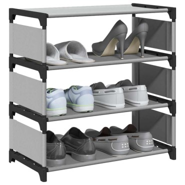 vidaXL Ράφι παπουτσιών 4 επιπέδων γκρι 54x28x55cm μη υφασμένο ύφασμα
