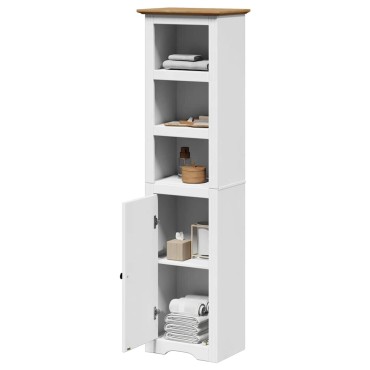 vidaXL Ντουλάπι μπάνιου BODO Λευκό και καφέ 44x30x160cm