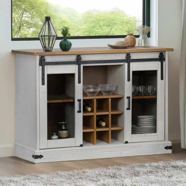 vidaXL Sideboard HALDEN 2 συρόμενες πόρτες Λευκό 112x40x80cm 1 τεμ.